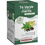 Sandemetrio Tè verde aromatizzato menta (Tè pregiato biologico - astuccio da 18 cialde)